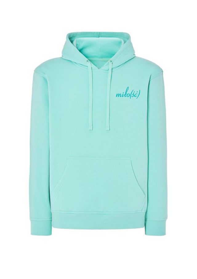 NEW! Original hoodie miętowa z miętowym haftem Miło(ść)