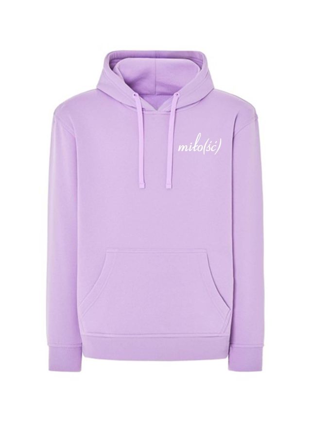 NEW! Original hoodie fioletowa z białym haftem Miło(ść)