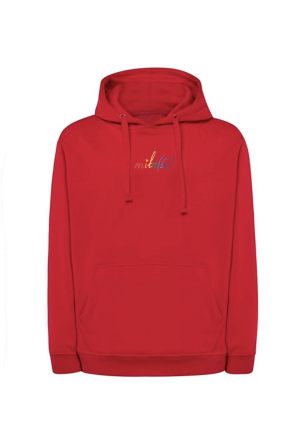 NOWOŚĆ! Original hoodie czerwona z tęczowym haftem Miło(ść)
