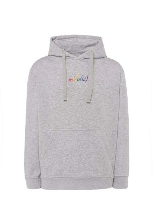 NOWOŚĆ! Original hoodie szara z tęczowym haftem Miło(ść)