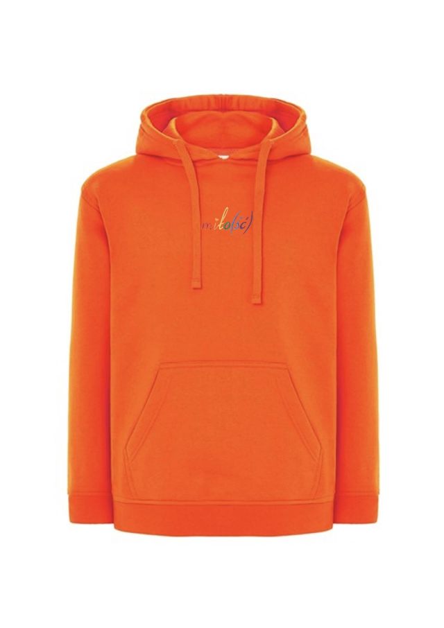 NOWOŚĆ! Original hoodie pomarańczowa z tęczowym haftem Miło(ść)