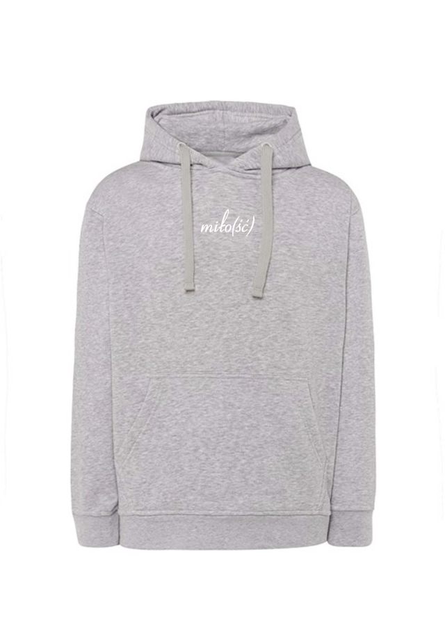 NOWOŚĆ! Original hoodie szara z białym haftem Miło(ść)
