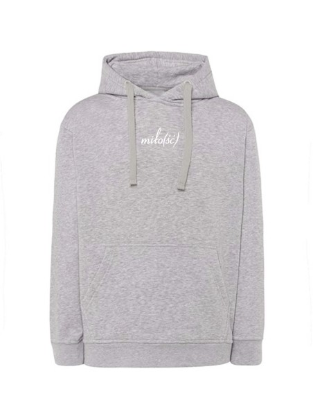 NOWOŚĆ! Original hoodie szara z białym haftem Miło(ść)