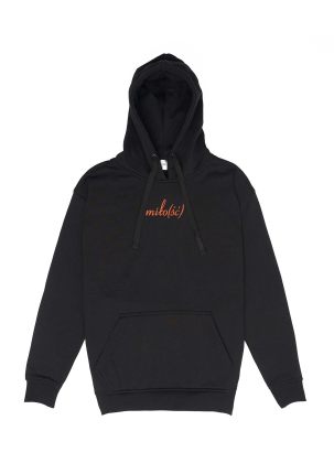 NOWOŚĆ! Original hoodie czarna z pomarańczowym haftem Miło(ść)