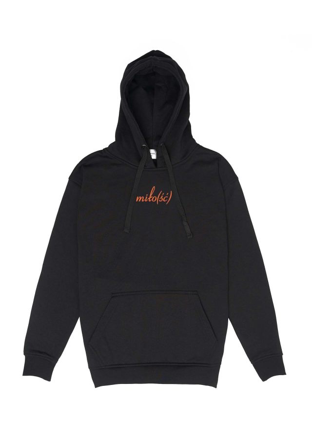 NOWOŚĆ! Original hoodie czarna z pomarańczowym haftem Miło(ść)
