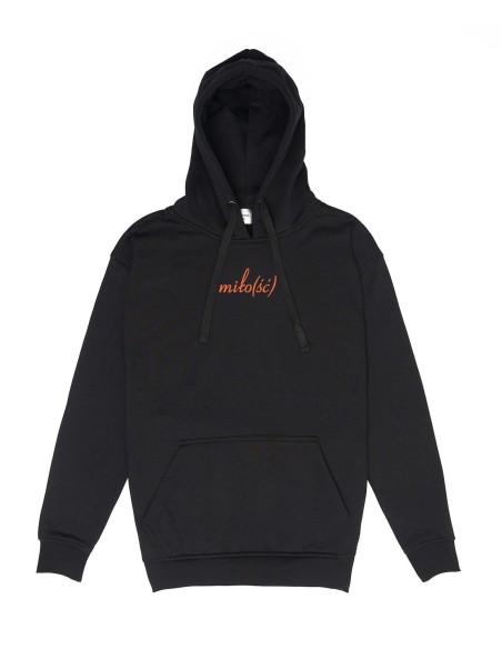 NOWOŚĆ! Original hoodie czarna z pomarańczowym haftem Miło(ść)
