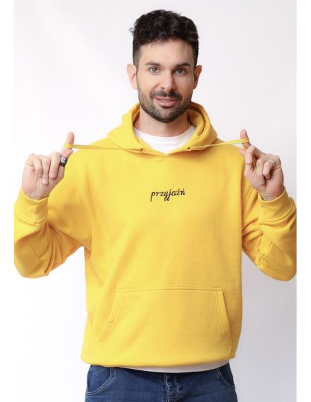 Original hoodie kobaltowa z białym haftem Miło(ść)