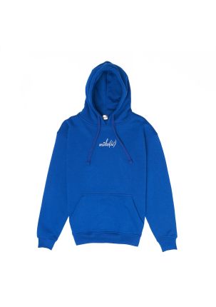 Original hoodie kobaltowa z białym haftem Miło(ść) 2