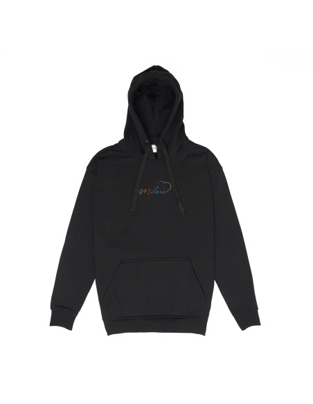 Nowość! Czarna hoodie z nowym logo tęczowym Miło(ść)