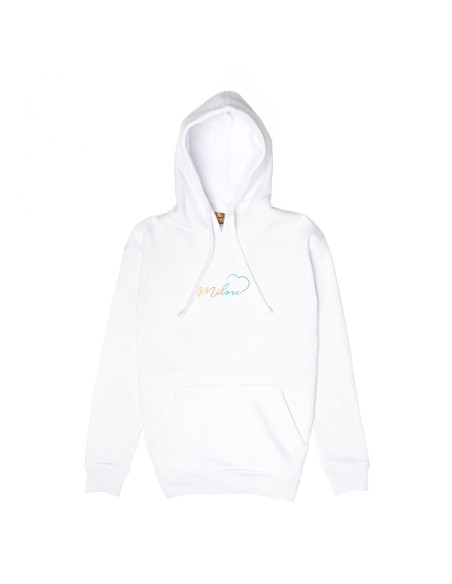 Nowość! hoodie biała z nowym logo tęczowym Miło(ść)