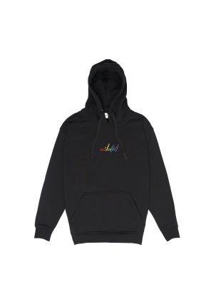 Original hoodie czarna z tęczowym haftem Miło(ść) 2