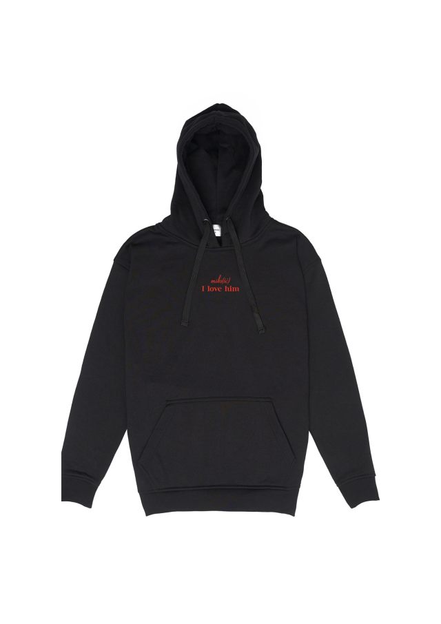 Original hoodie czarna z czerwonym haftem Miło(ść) I love him
