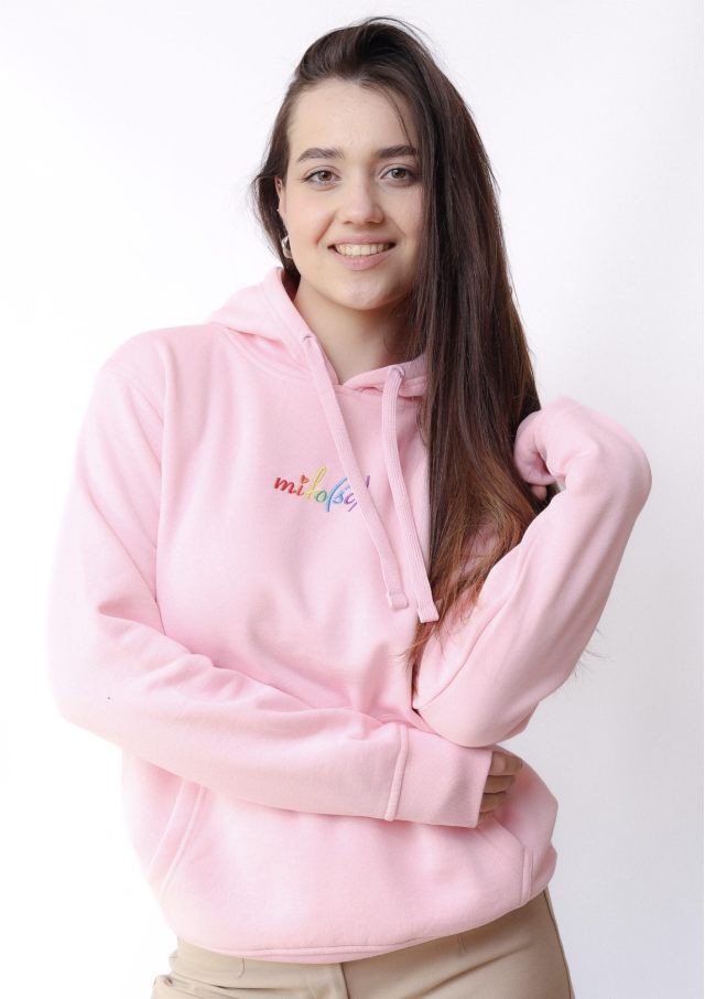 NOWOŚĆ! Jasnoróżowa original hoodie tęczowa Miło(ść)