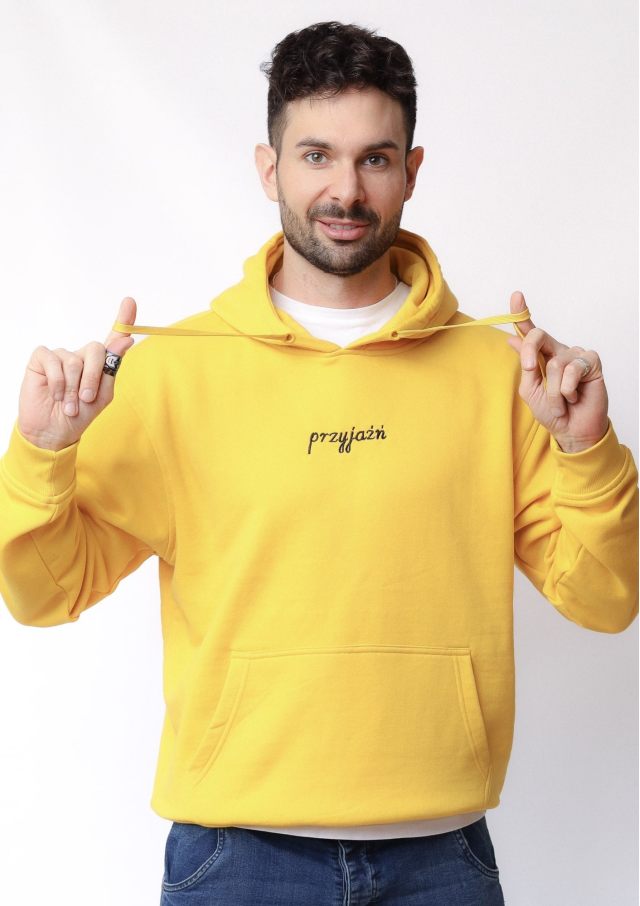 Original Hoodie żółta Z czarnym Haftem przyjaźń