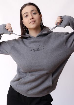Nowość! hoodie szara z nowym logo czarnym Miło(ść)