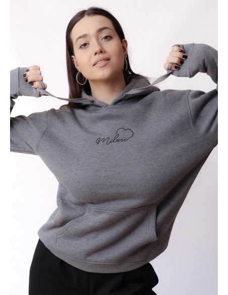 Nowość! hoodie szara z nowym logo czarnym Miło(ść)
